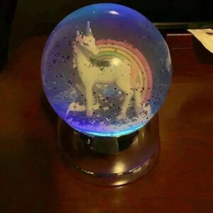 Unicorn night glow with sparkles. Battery operated.  5” high. Back to school